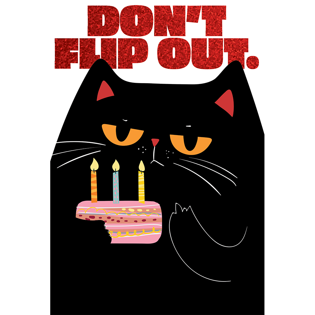 Grouchy Cat Funny Birthday Card